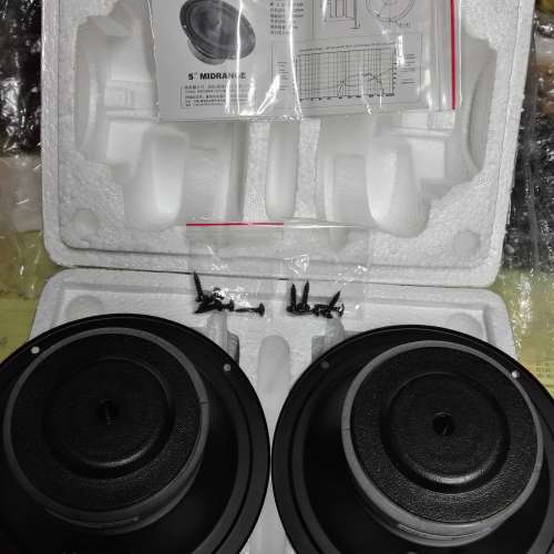 全新品 - 末裝過箱，KASUN 佳訊產品，E5019 - 5"喇叭單元，二隻連白色箱仔