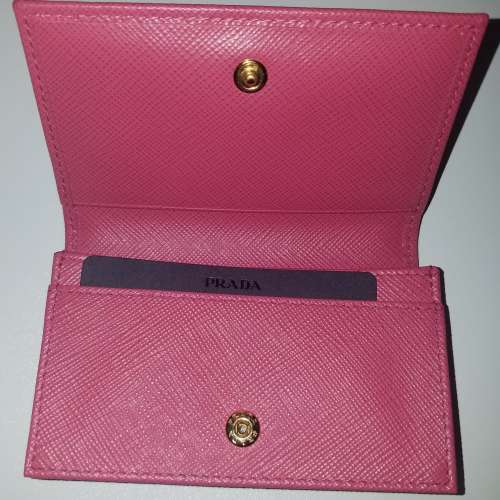 Prada Saffiano 金扣牛皮卡架錢包 Metal Card Holder 1m1122 Wallet Portacarte Pe...