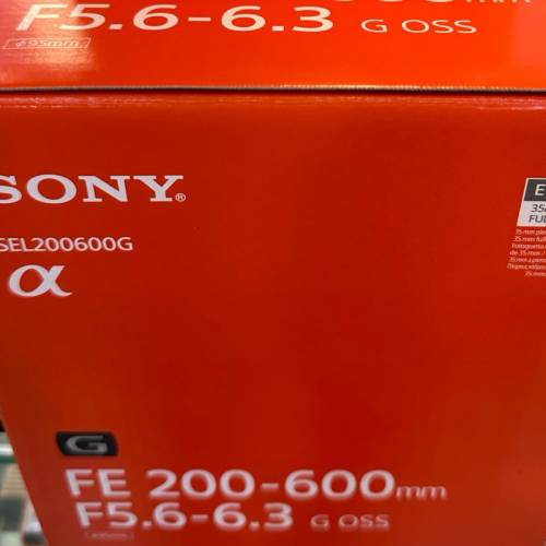全新Sony 200-600再送$500 鏡頭券