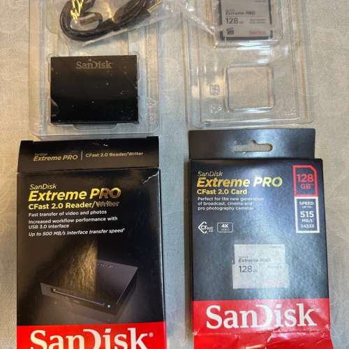 Sandisk CFast 2.0 128gb 記憶卡及讀卡器 / memory card and card reader