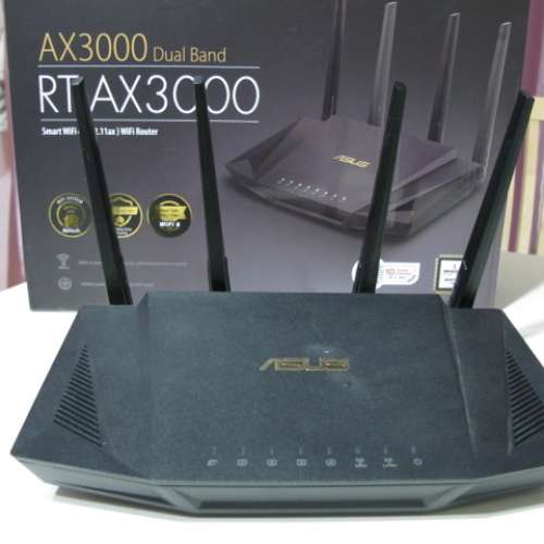 ASUS RT-AX3000 v2 Wi-Fi 6 ROUTER 雙頻路由器 連盒行貨，保養2026年1