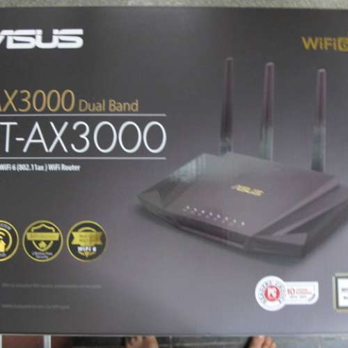 ASUS RT-AX3000 v2 Wi-Fi 6 ROUTER 雙頻路由器 連盒行貨，保養2026年1