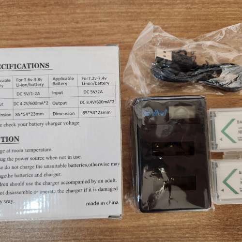 全新 Sony NP-BX1 副廠電池2粒 連雙座充電器（ZV-1,RX100,RX1R,HX系列可用）