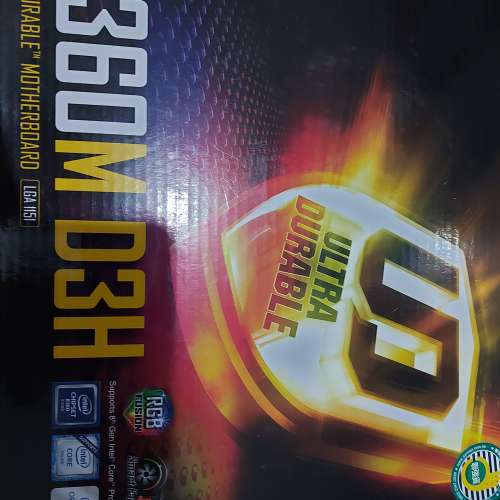 GIGABYTE B360M D3H MATX 100%work有盒
