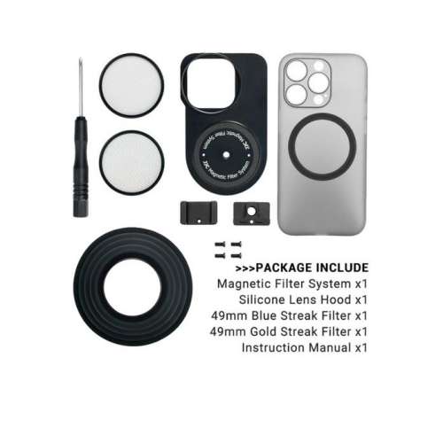 JJC Magnetic Lens Filter Kit With 49mm Blue Streak And Black Mist Filter