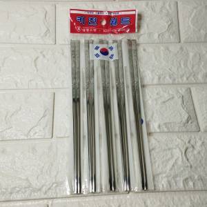 全新原裝Kitchen-World韓國23cm長不銹鋼銀筷子5對 韓國製造