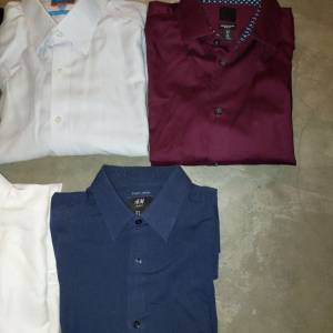 新淨全正常 男裝恤衫 顏色 白 深藍 淺藍 紅 大碼中碼 Men Shirts Formal whtie blu...