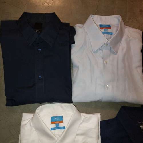 新淨全正常 男裝恤衫 顏色 白 深藍 淺藍 紅 大碼中碼 Men Shirts Formal whtie blu...