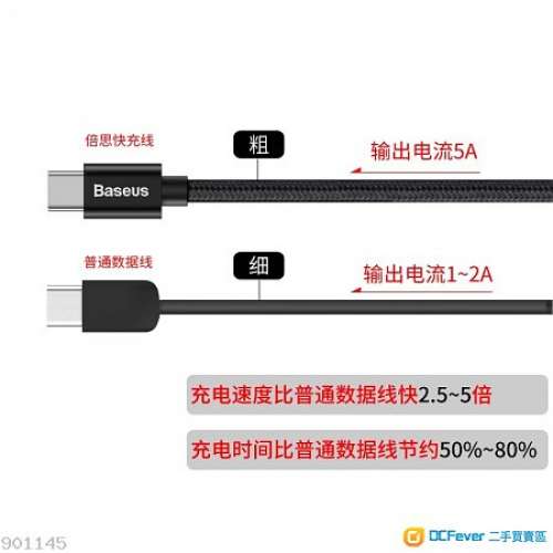 Baseus Type C 5A 充電數據轉送線(1M)