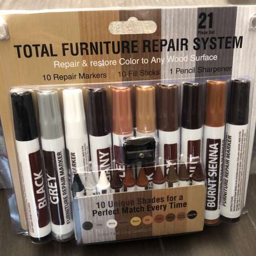 Wood Touch Up Markers, set of 21 Furniture Markers and Filler Crayons