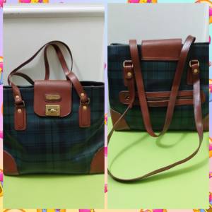 全新Vitorina polo 格仔女裝手袋  (横12吋x高11吋.=31cmx28cm ）new  shoulder tot...