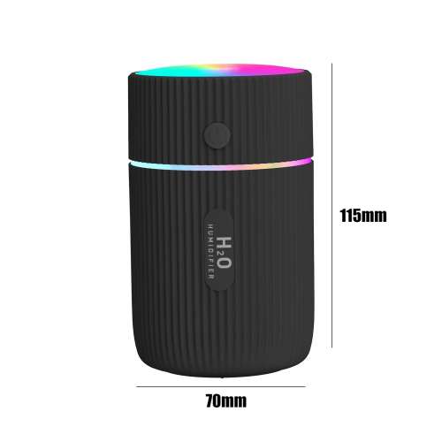 220ml 迷你加濕器 香薰精油擴香器 帶LED燈 USB霧化器 家居辦公室用 香薰加濕器