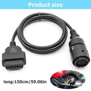 K+CAN 線纜兼容 BMW 摩托車 OBD2 10針至 16針診斷掃描器 USB 介面適配器