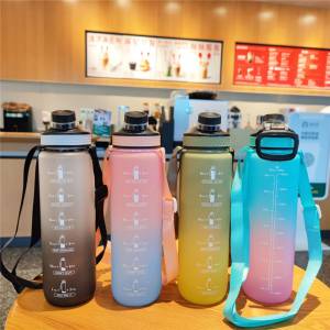 1L 大容量杯子運動塑料杯學生健身水瓶水壺漸變色水杯
