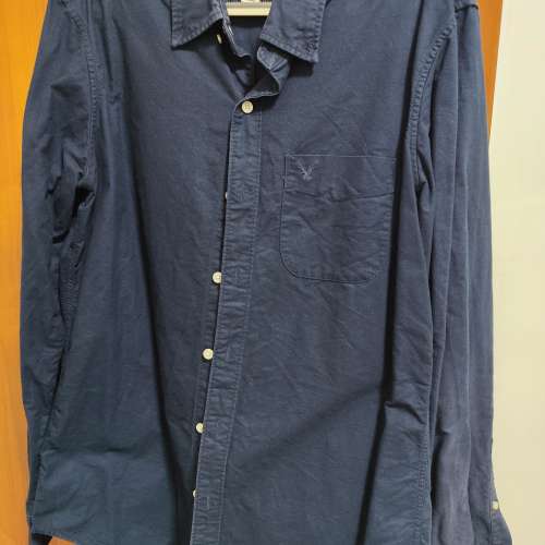 american eagle 深藍色襯衫中碼Shirt not zara uniqlo