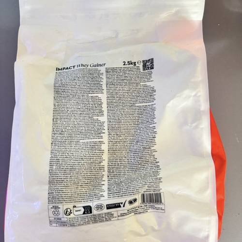 MyProtein Impact Weight Gainer Unflavoured 2.5kg增重粉 增磅粉 無味