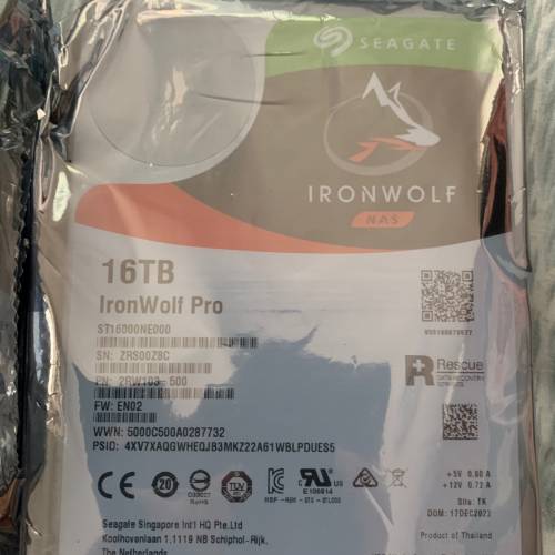 全新未開封seagate  ironwolf 8tb 12tb 14tb 16tb