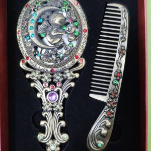 全新精美古典閃石梳鏡套裝(五吋半=14cm)New chinese style comb and mirror set