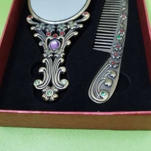 全新精美古典閃石梳鏡套裝(五吋半=14cm)New chinese style comb and mirror set