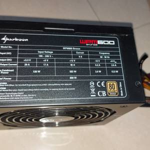 Sharkoon wpm 80 plus bronze 600 半模組 600W PSU