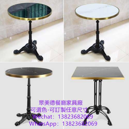 不鏽鋼包大理石餐檯訂做,餐館飯店金屬餐桌訂製廠商,火燒石餐桌訂做,岩板包金屬邊餐...