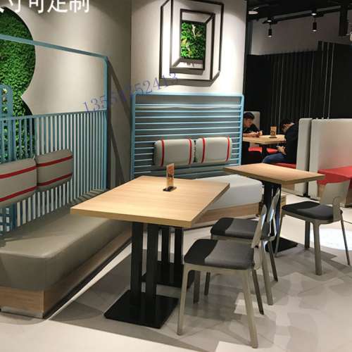 茶餐廳餐桌餐椅沙發傢私訂造工廠防火板桌子防火皮沙發來圖定制