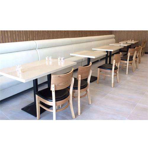 大理石包邊餐桌，白色雲石火鍋桌，茶餐廳傢私餐桌椅凳尺寸可定制