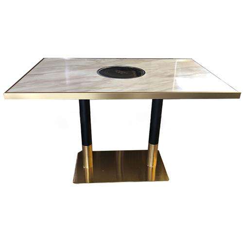 大理石包邊餐桌，白色雲石火鍋桌，茶餐廳傢私餐桌椅凳尺寸可定制