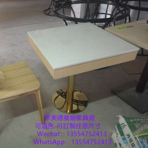 大理石包邊餐桌，白色雲石火鍋桌，茶餐廳傢私餐桌椅凳尺寸可定制