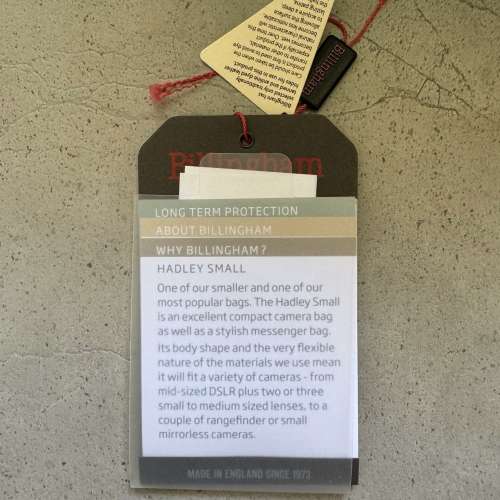 99.9% New Billingham Hadley camera bag相機袋