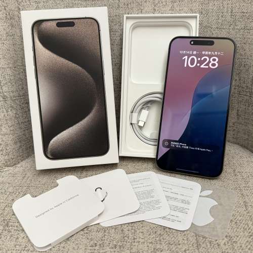 即買即用 接近全新沒有崩或花整配件 有Mon貼 Apple iPhone 15 Pro Max 512GB 大原鈦...