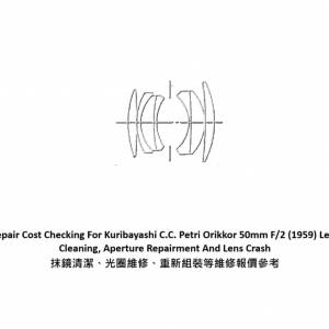 Repair Cost Checking For Kuribayashi C.C. Petri Orikkor 50mm F/2 (1959) 抹鏡清...