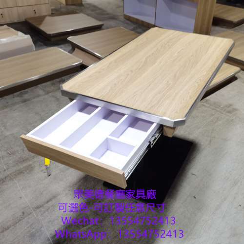 HK地區,訂做餐廳餐桌,儲物抽屜桌子,香港訂造各種餐檯,防火膠板可以選擇唔同顏色,深...