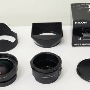 Ricoh GW-3 0.75x Wide Angle Lens and GH-3 Hood & Adapter for GR and GR II