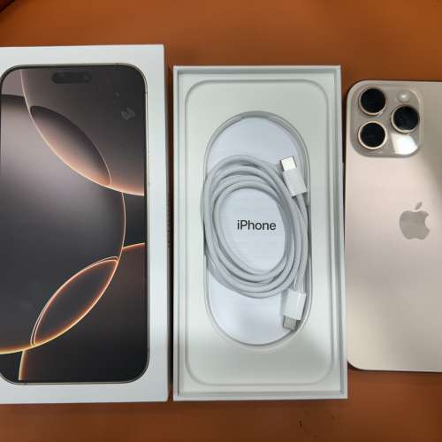 99%New iPhone 16 Pro Max 256GB 沙漠色 香港行貨 蘋果保養到2025年9月26日 電池100...