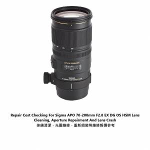 Repair Cost Checking For Sigma APO 70-200mm F2.8 EX DG OS HSM Lens Cleaning