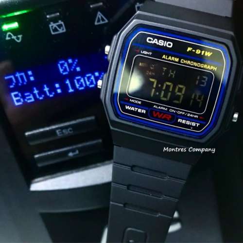 Montres Company 香港註冊公司 (31年老店) 卡西歐 CASIO F91 F91W F-91W-1D 七年電...