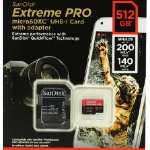 SanDisk Extreme Pro UHS-I microSDXC 記憶卡 512GB [R:200 W:140]