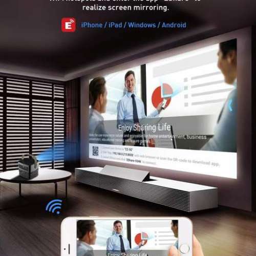 DLP Q12 Mini Projector Android 4K 3D手提便攜智能投影機