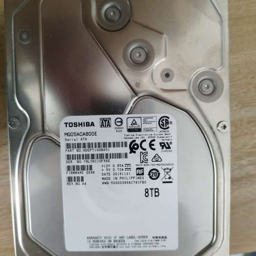 功能正常 8TB HDD 硬碟(DELL及TOSHIBA共2個) SATA 7200RPM (價錢是每個)