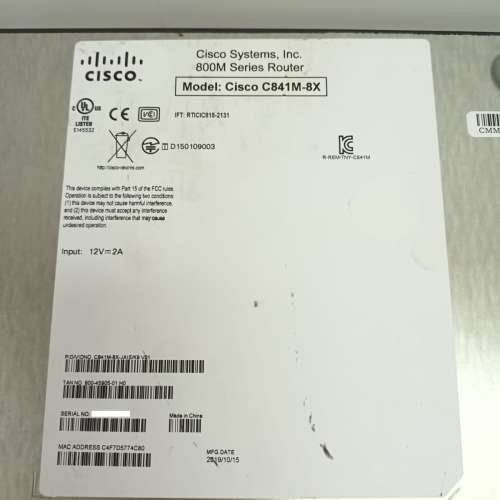 Cisco 800M Series Router C841M-8X-JAIS/K9 Router