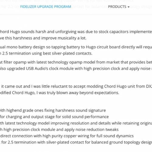 Chord Hugo 2 Fidelizer Masterpiece MOD Hugo2 not AK