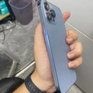 iPhone 13 Pro Max 128G 天藍峰，5G 雙咭/電池效能91 ％，使用原裝case 同貼mon貼 ...