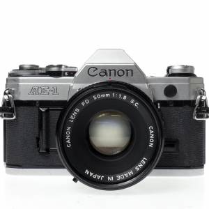 Canon AE-1 Vintage SLR 35mm Film Camera w/ Canon Lens FD 50mm f1.8 Lens