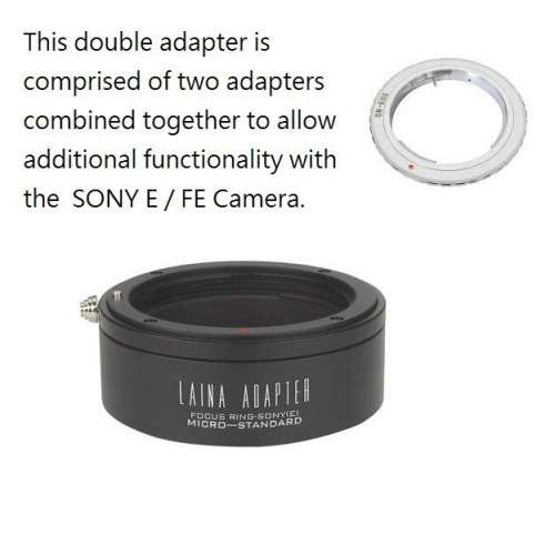 LAINA Olympus OM Lens To SONY E / FE Mount With Helicoid Adaptor (微距接環，神...