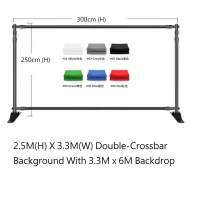 2.5M(H) X 3M(W) Double-Crossbar Background With Backdrop Kits Set (雙橫桿攝影...