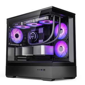 全新 Aigo AIYOUNGO 黑色 Black Panoramic 全景 MATX Computer Case 側透 機箱
