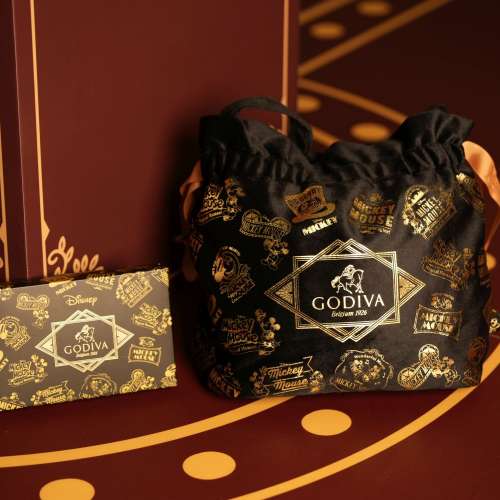 GODIVA經典米奇巧克力奢華禮盒6顆裝連絲絨束繩袋