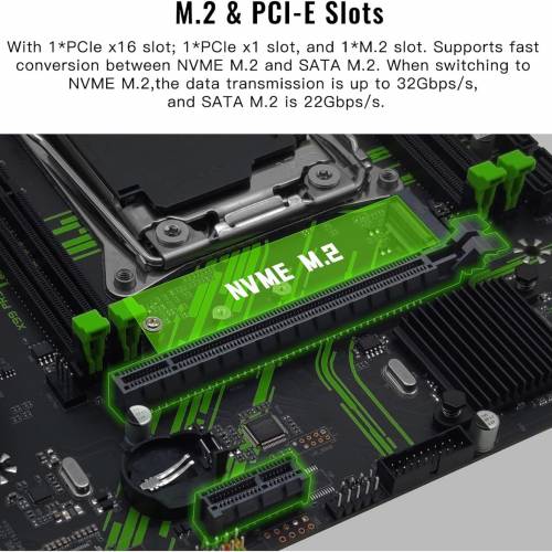 10核心 intel xeon e5 2630 v4 cpu + x99 pr9 motherboard 支持 m.2 nvme sata ddr...