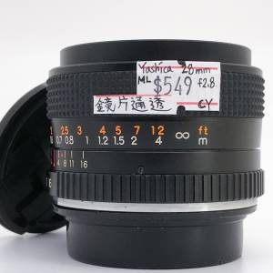 98% New Yashica ML 28mm F2.8 手動鏡頭, 深水埗門市可購買